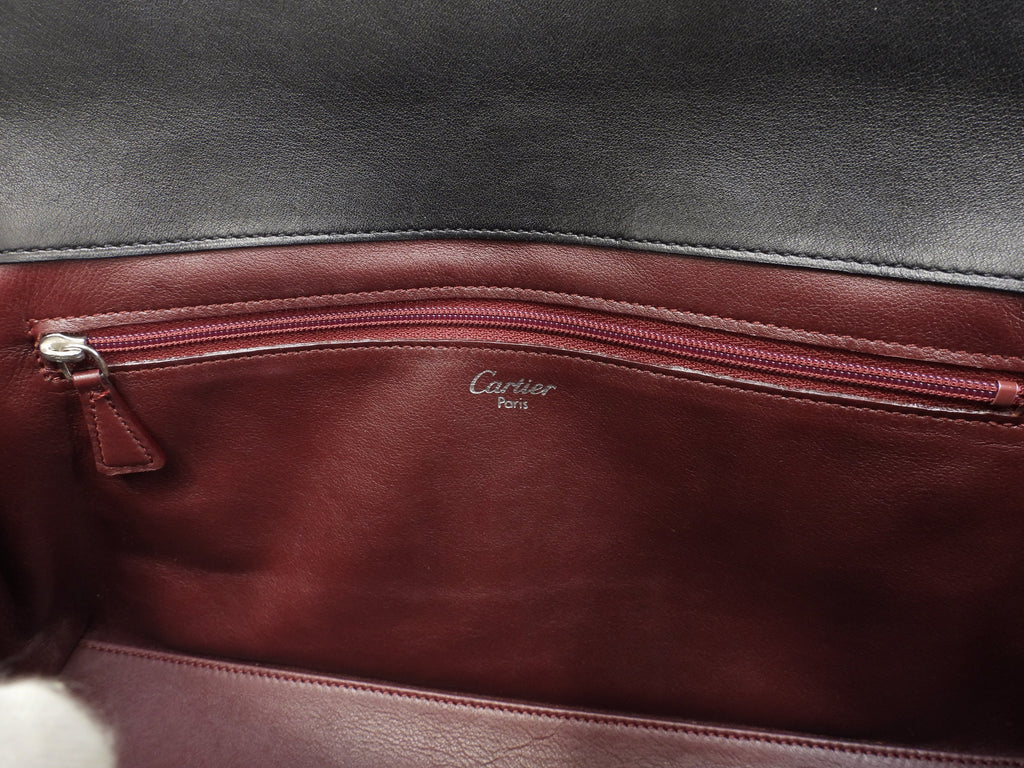 Cartier Borsa a mano Cabochon coccodrillo nero Tote bag Nuova@ELIJ