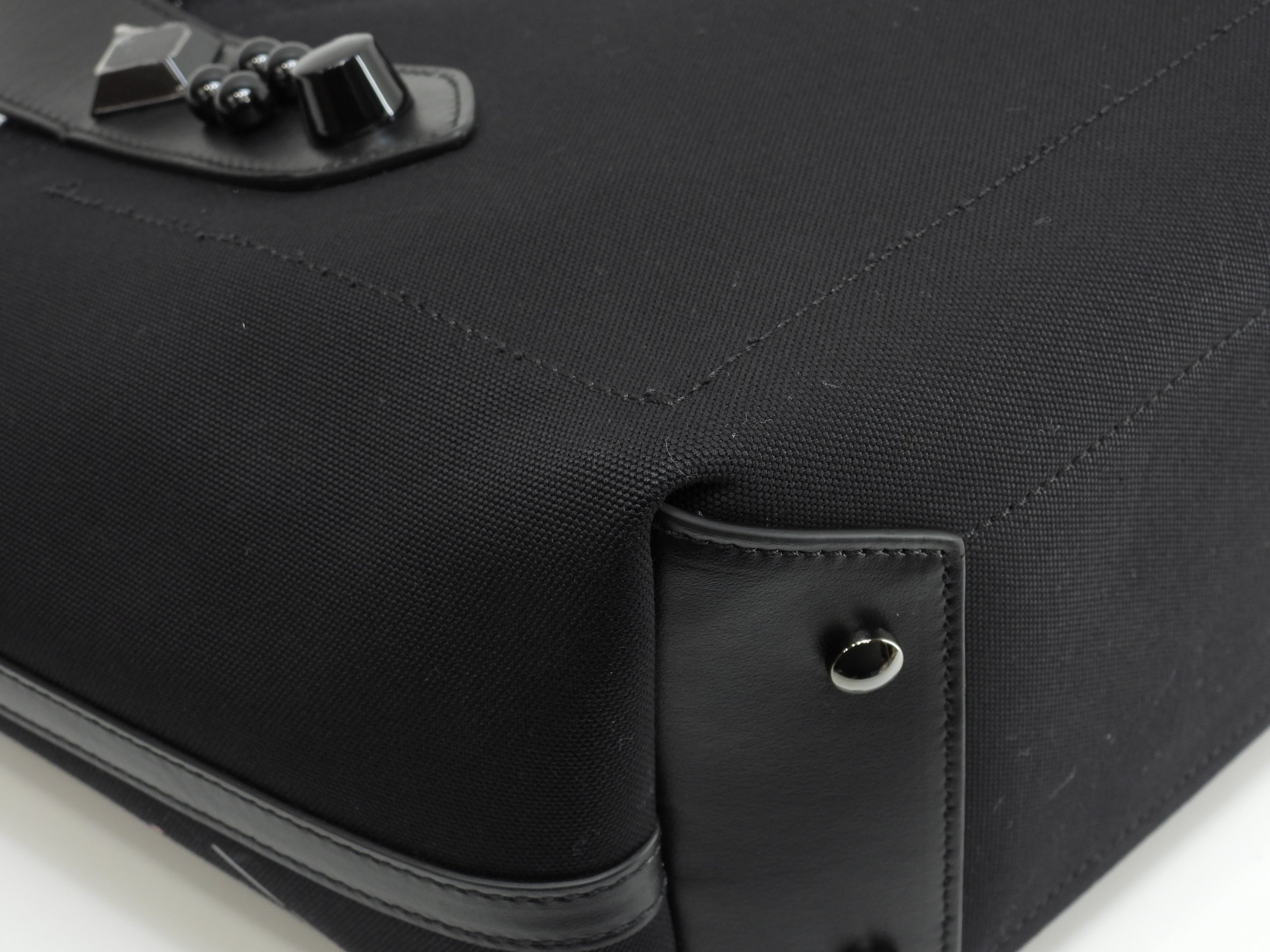 Christian Louboutin borsa tote piccola Frangibus nera, borsa a mano con tracolla, come nuova@ 4