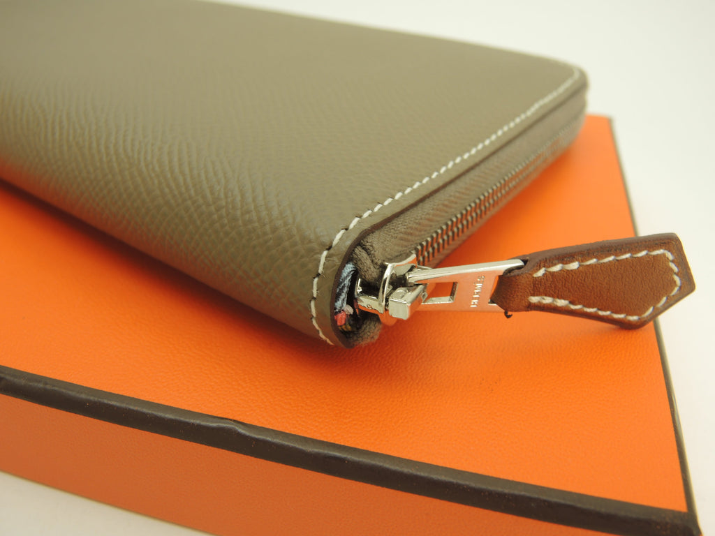 Hermès Azap Long Silk'in Epsom Étoupe Portafoglio Nuovo@D 18