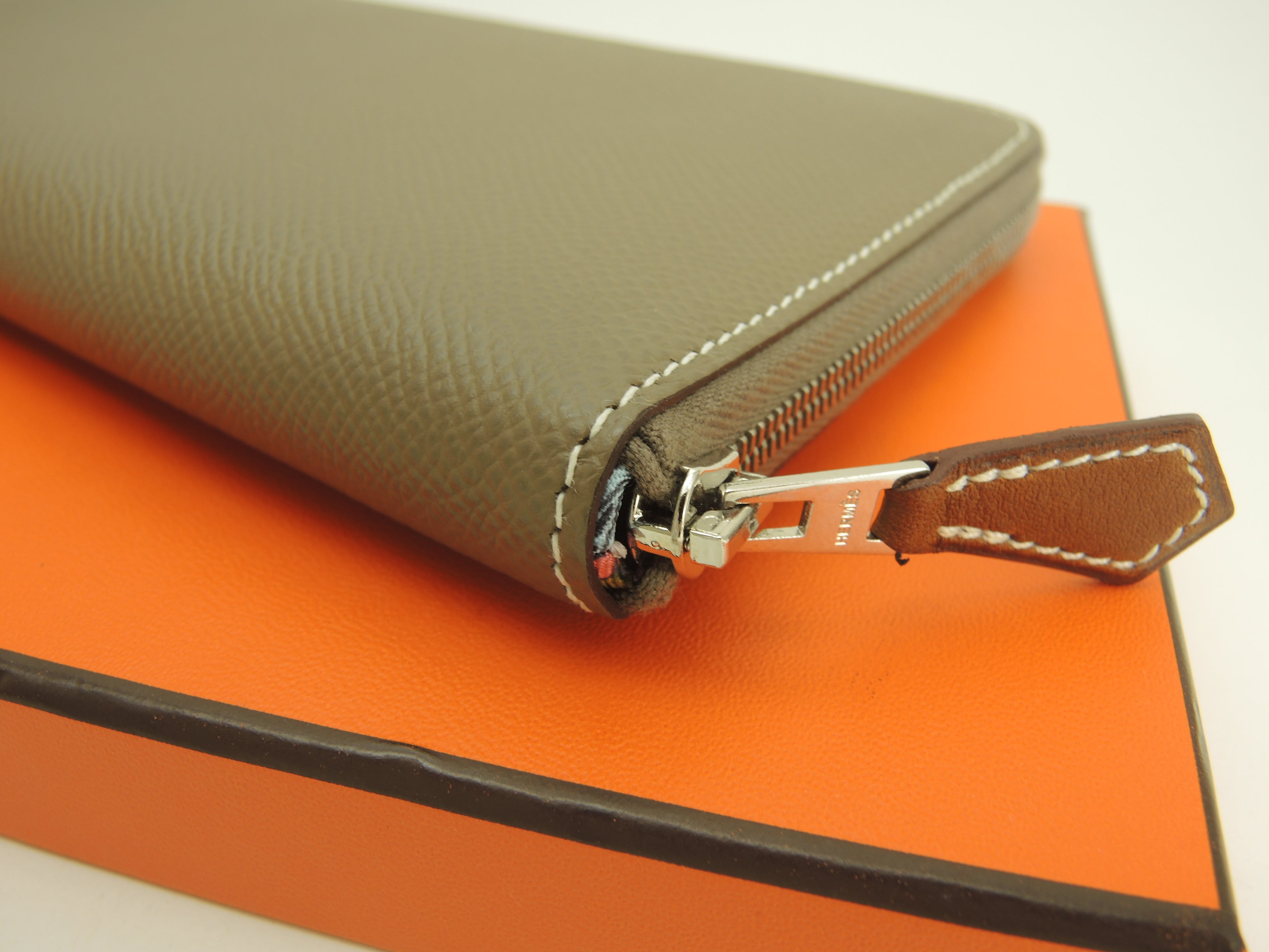 Hermès Azap Long Silk'in Epsom Étoupe Portafoglio Nuovo@D 18