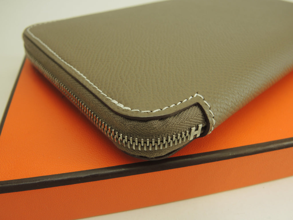Hermès Azap Long Silk'in Epsom Étoupe Portafoglio Nuovo@D 18