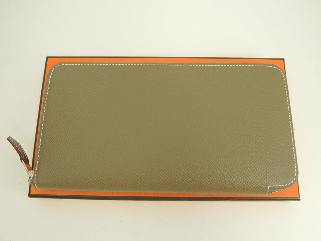 Hermès Azap Long Silk'in Epsom Étoupe Portafoglio Nuovo@D 18