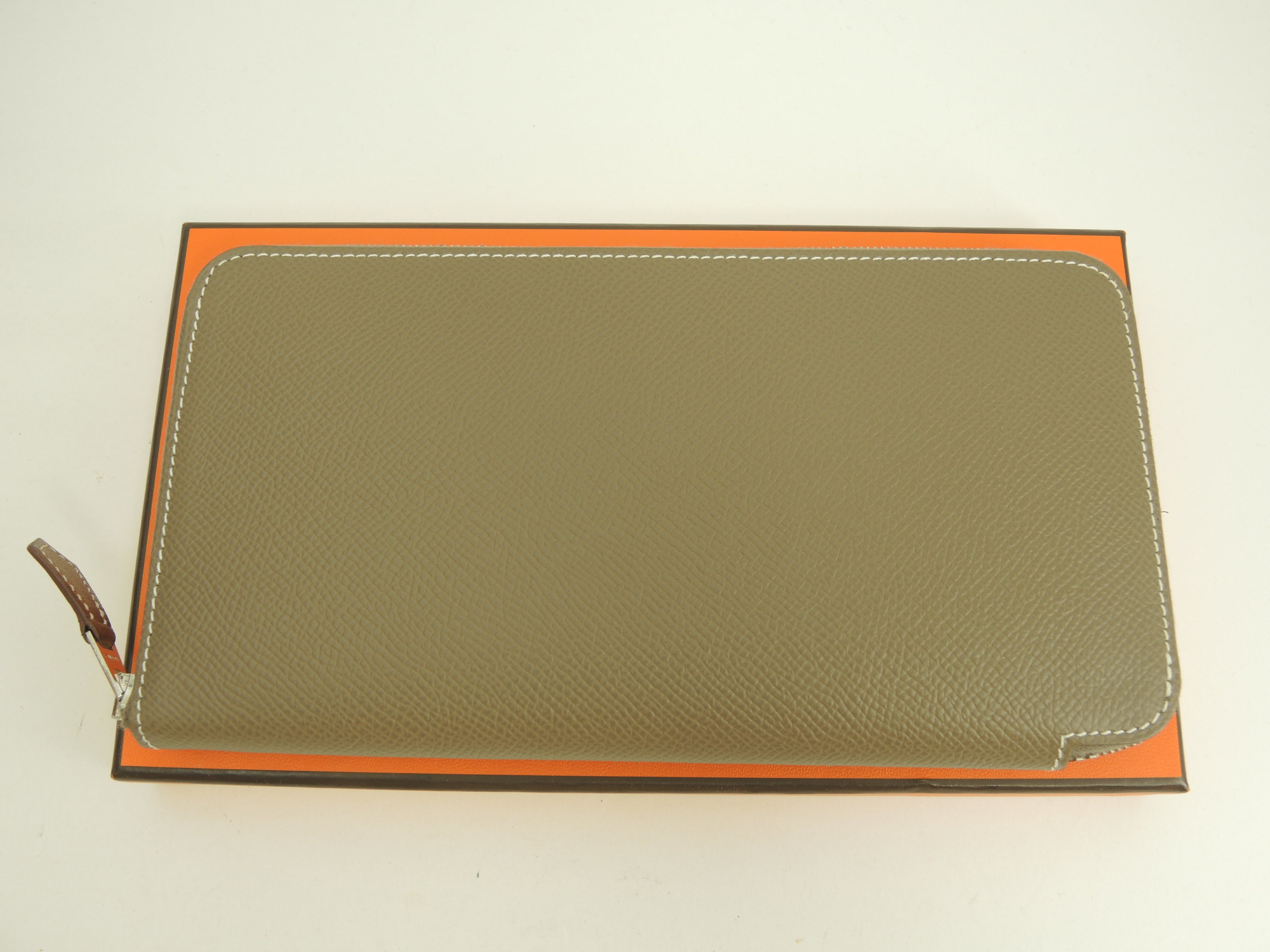 Hermès Azap Long Silk'in Epsom Étoupe Portafoglio Nuovo@D 18