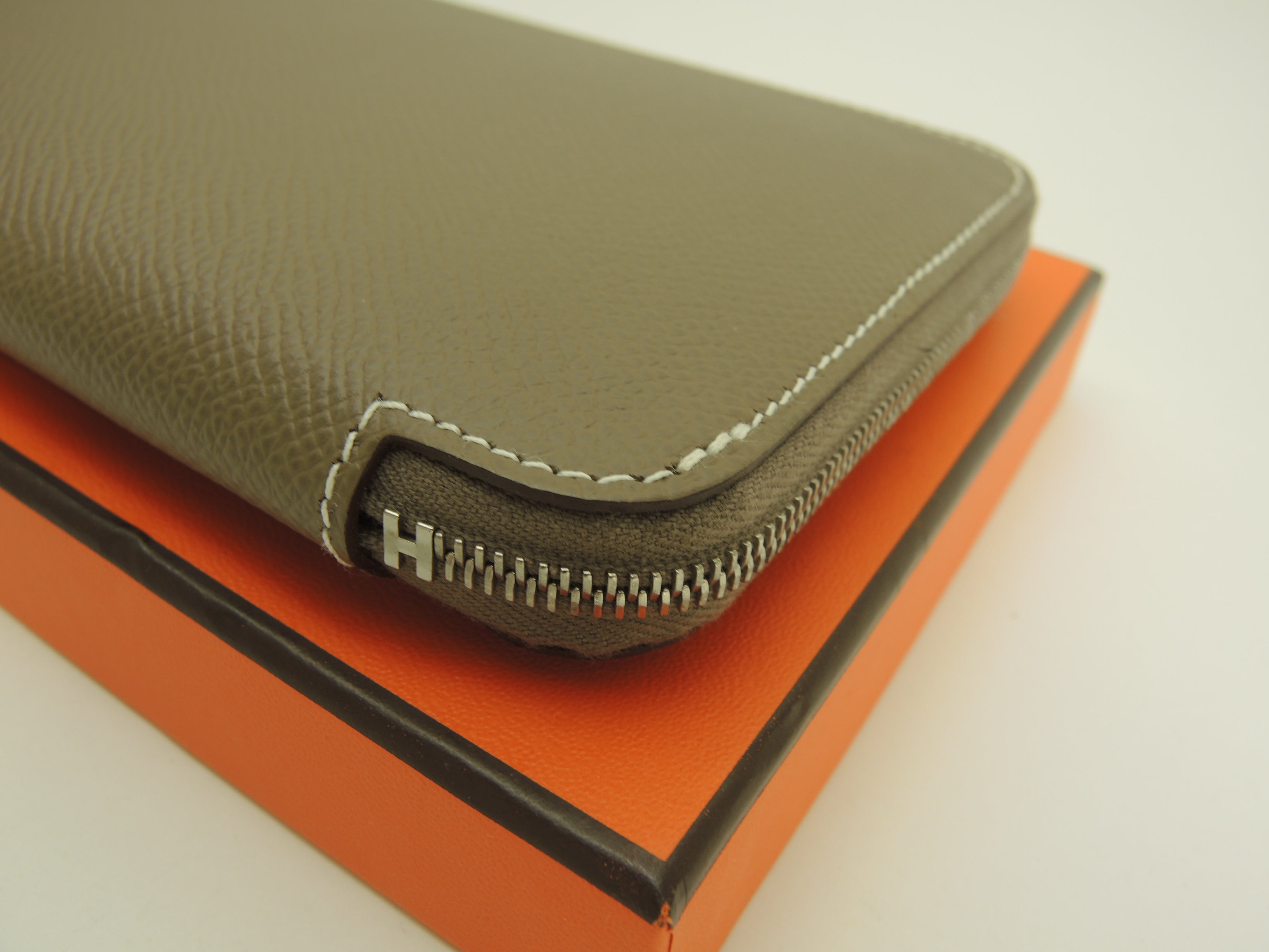 Hermès Azap Long Silk'in Epsom Étoupe Portafoglio Nuovo@D 18