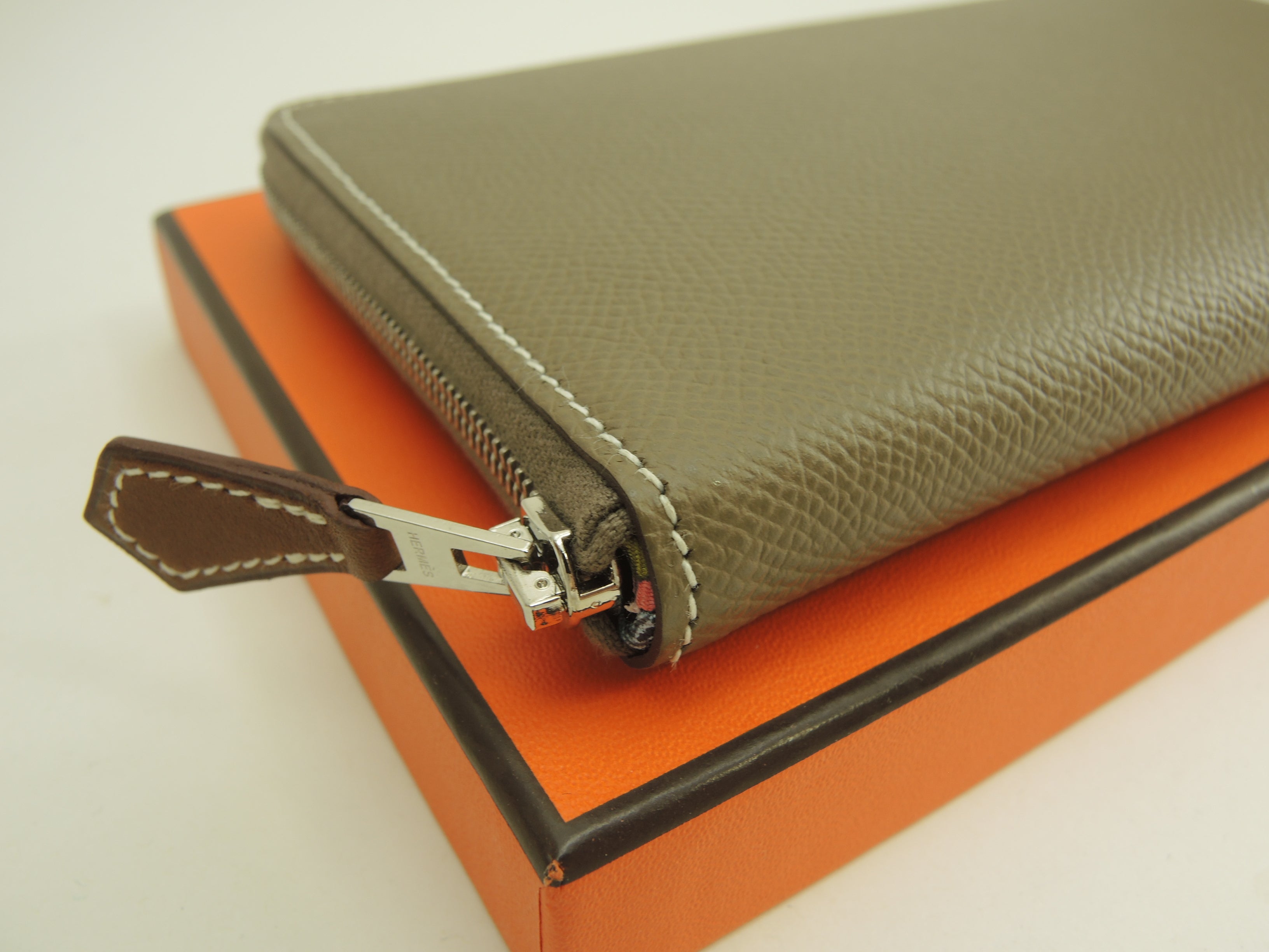 Hermès Azap Long Silk'in Epsom Étoupe Portafoglio Nuovo@D 18