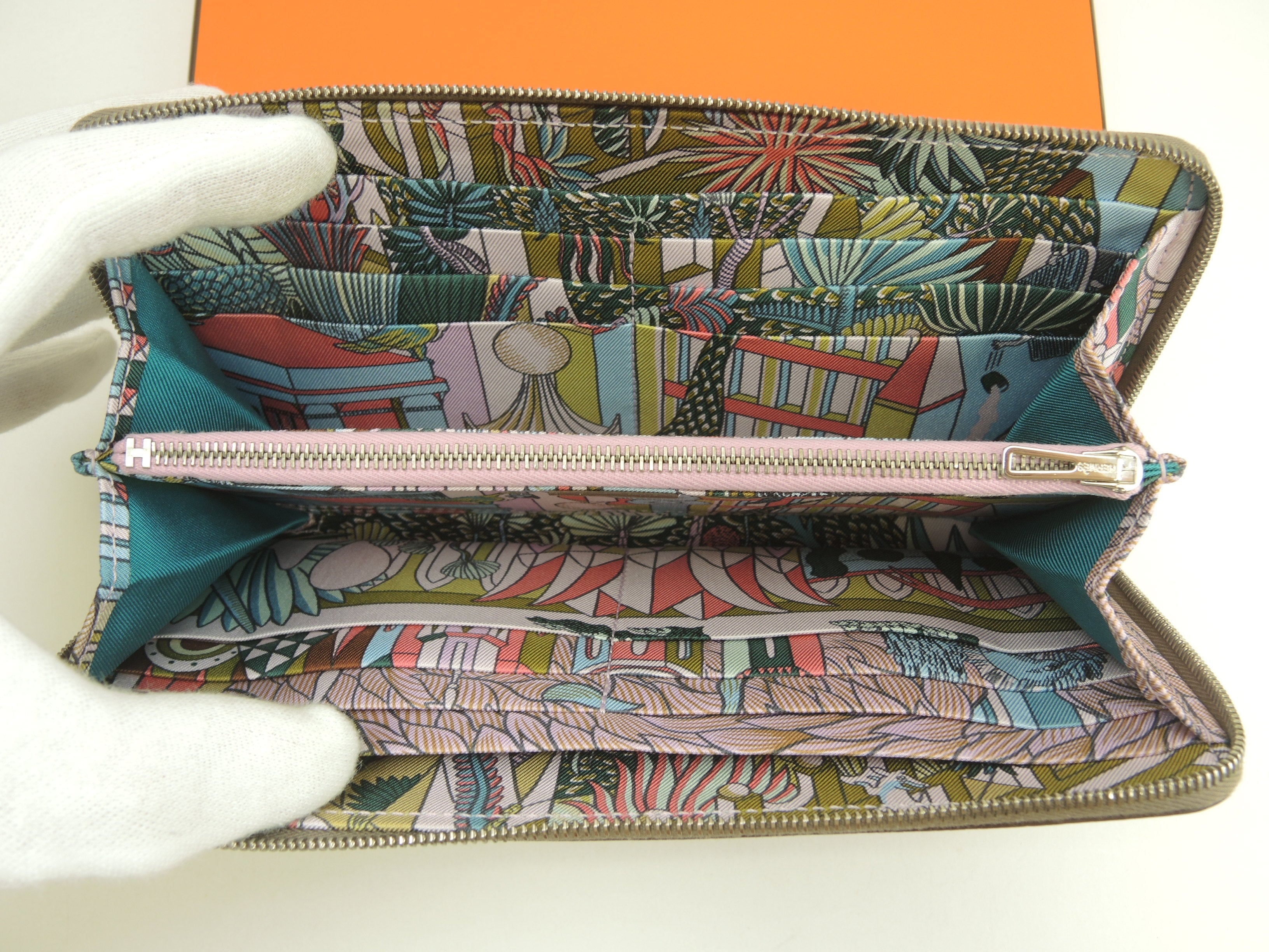 Hermès Azap Long Silk'in Epsom Étoupe Portafoglio Nuovo@D 18