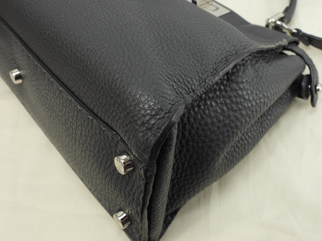 Fendi Peekaboo Regular in pelle Selleria grigia, borsa a mano con tracolla, condizioni eccellenti@ 17