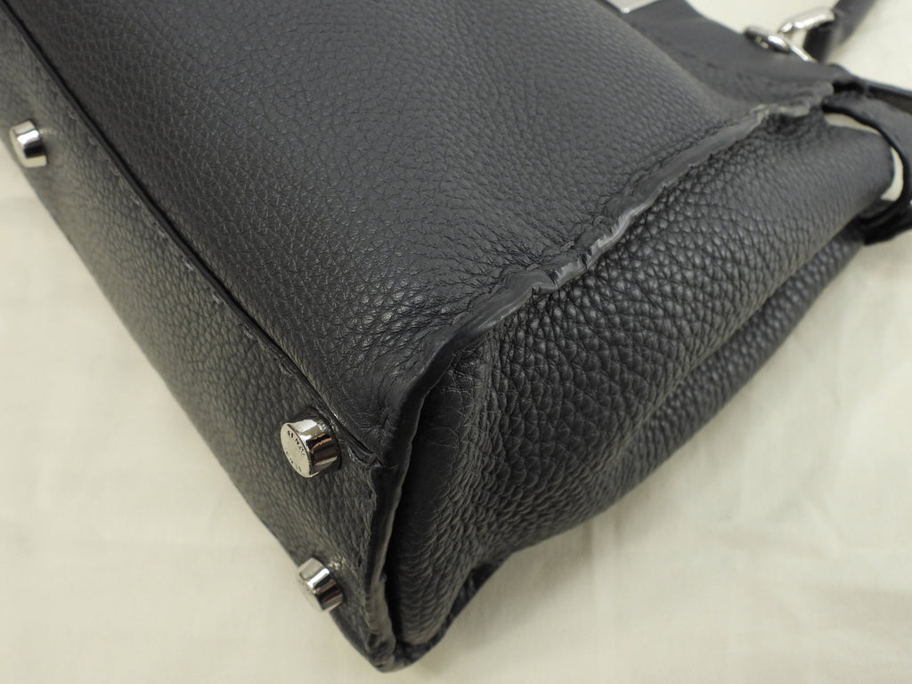 Fendi Peekaboo Regular in pelle Selleria grigia, borsa a mano con tracolla, condizioni eccellenti@ 17