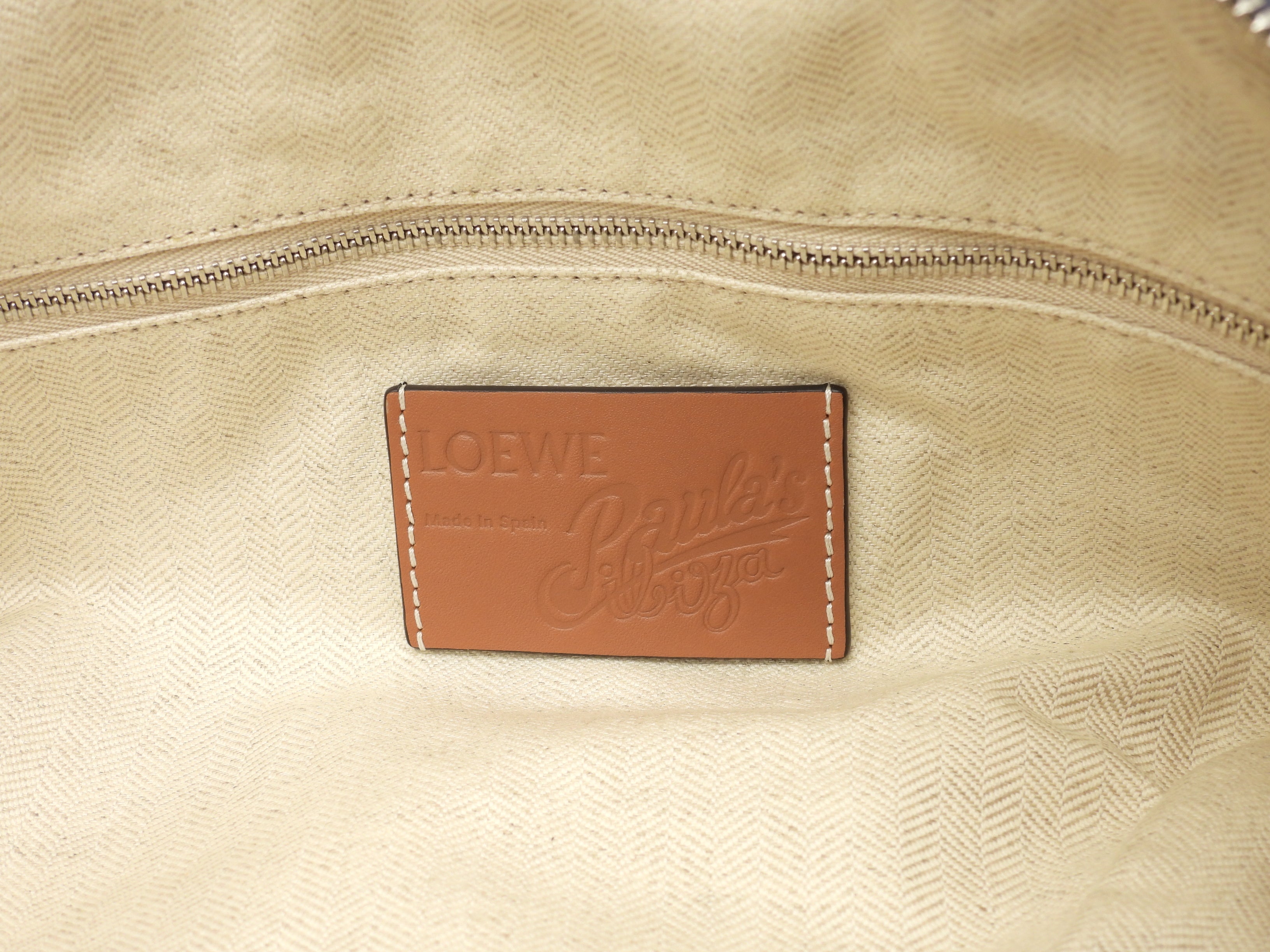 Loewe Shark Bag Paula's Ibiza cotone pelle blu borsa a tracolla con tracolla edizione limitata nuova di zecca @ 1