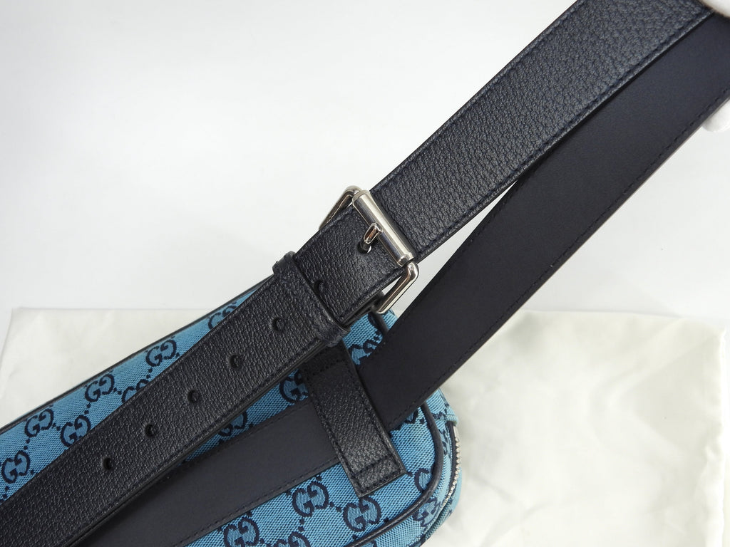 Gucci marsupio GG Supreme denim blu/navy pelle borsa a tracolla marsupio eccellente @ 4