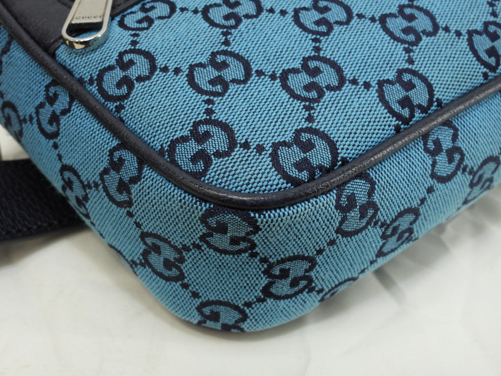 Gucci marsupio GG Supreme denim blu/navy pelle borsa a tracolla marsupio eccellente @ 4