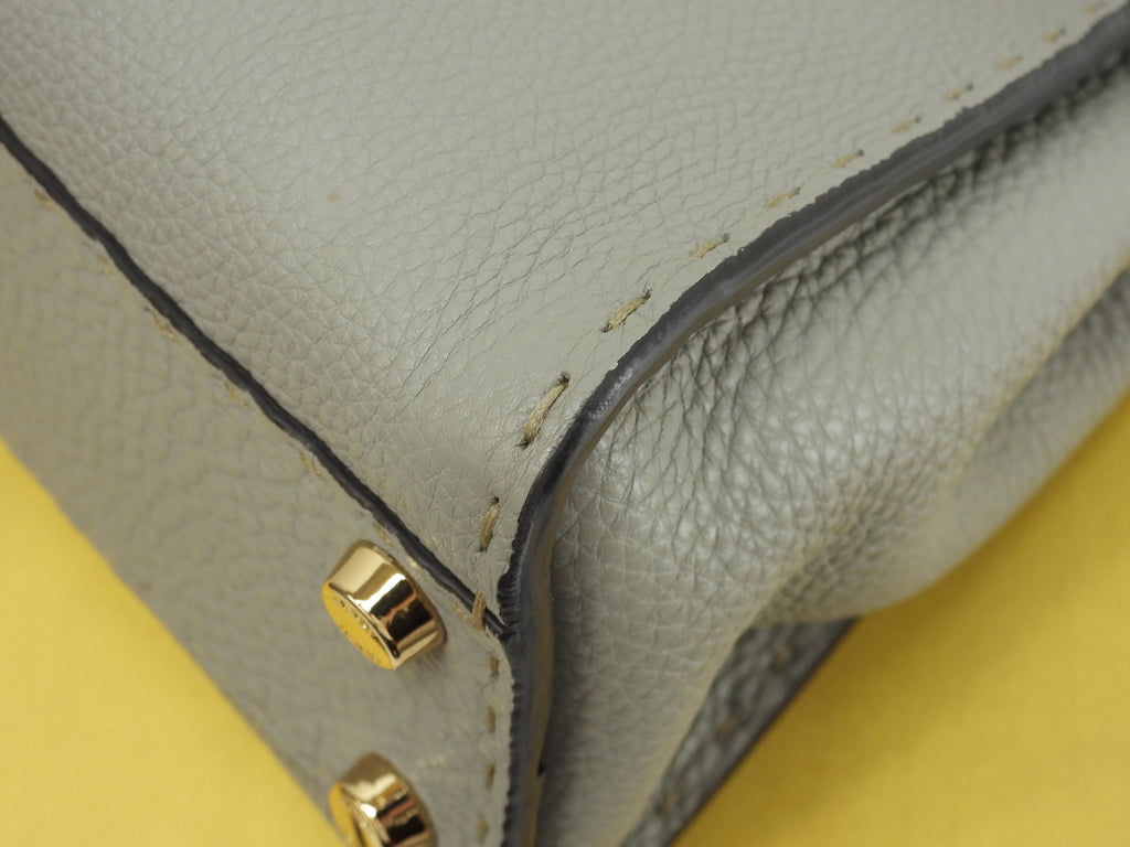 Fendi Peekaboo Mini Ginza Limited Selleria Leather Grigio Borsa a Mano Pochette Condizioni Eccellenti @ 6