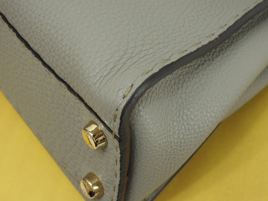 Fendi Peekaboo Mini Ginza Limited Selleria Leather Grigio Borsa a Mano Pochette Condizioni Eccellenti @ 6