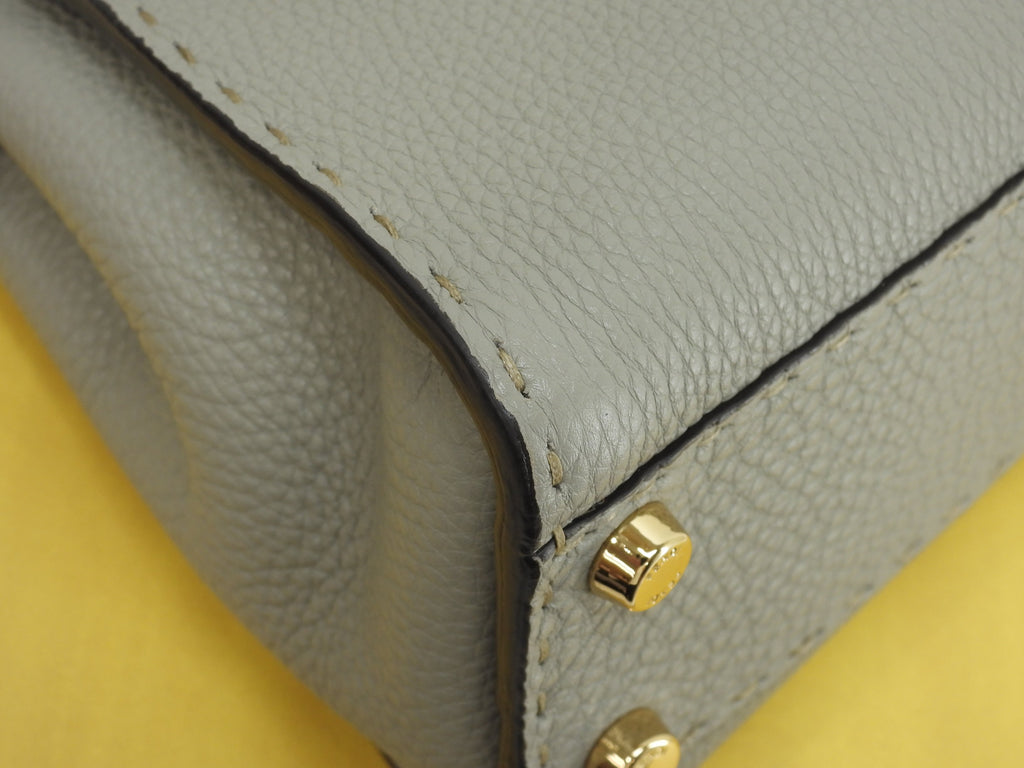 Fendi Peekaboo Mini Ginza Limited Selleria Leather Grigio Borsa a Mano Pochette Condizioni Eccellenti @ 6