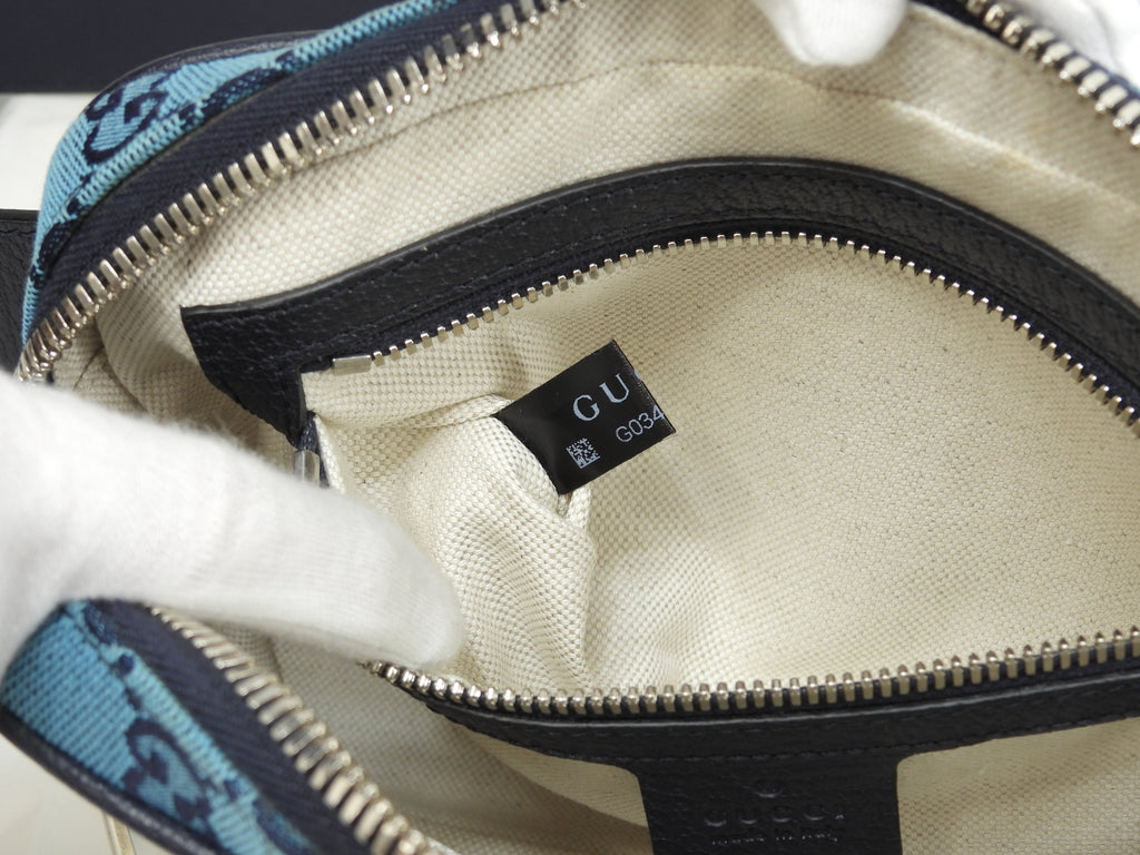 Gucci marsupio GG Supreme denim blu/navy pelle borsa a tracolla marsupio eccellente @ 4