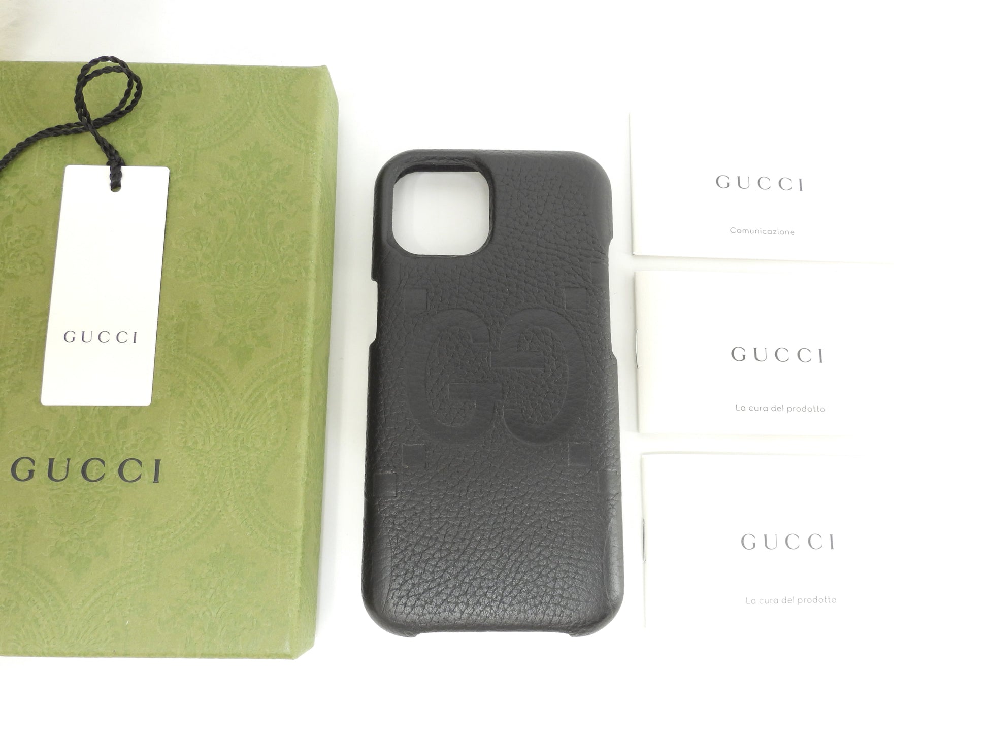 グッチ iPhone15ケース ジャンボGG レザー黒 携帯電話 カバー 760218 新品@ 1