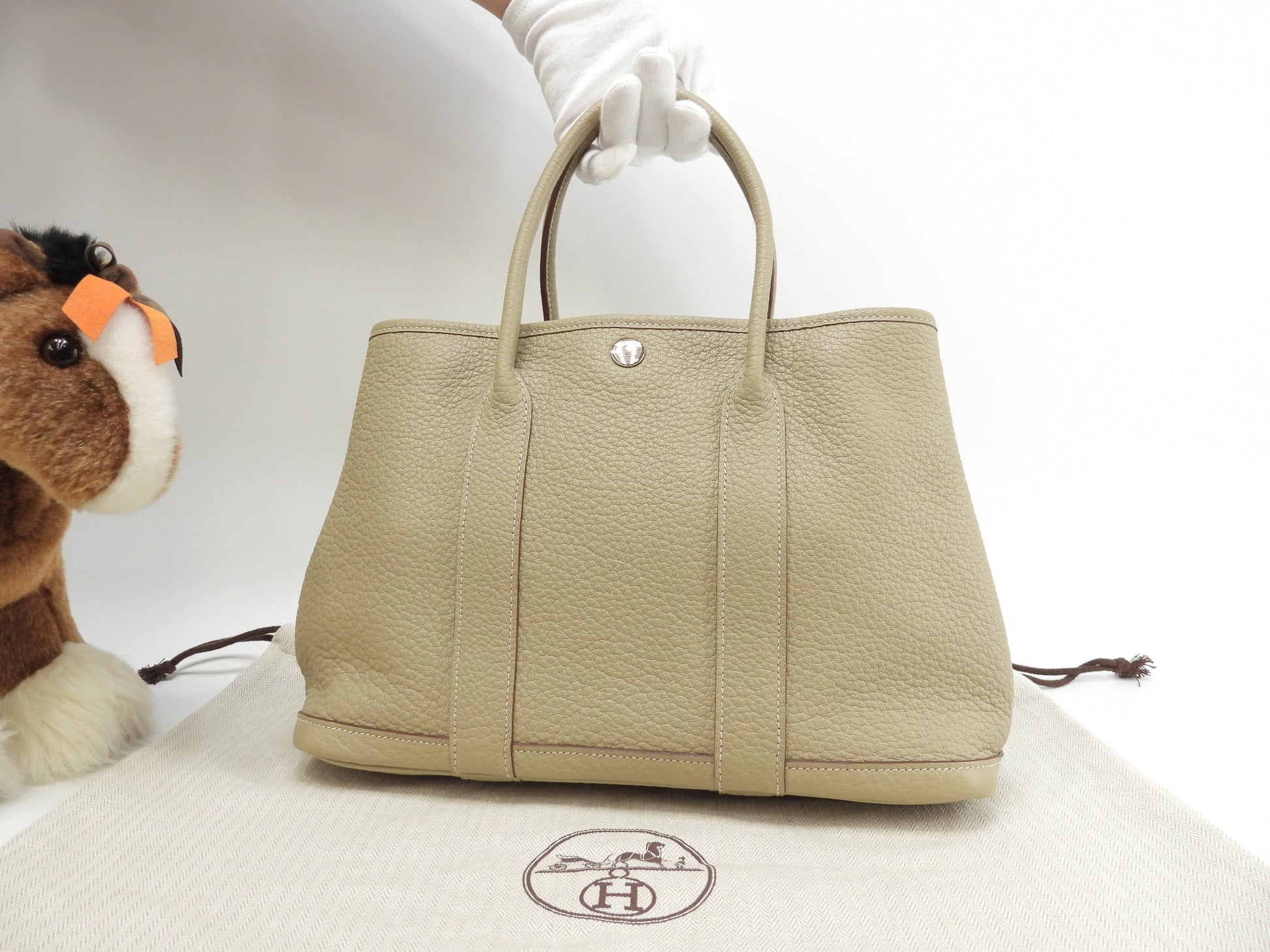 Hermès Garden Party TPM Negonda Parchemin Borsa a mano Shopper Condizioni eccellenti@□L 5