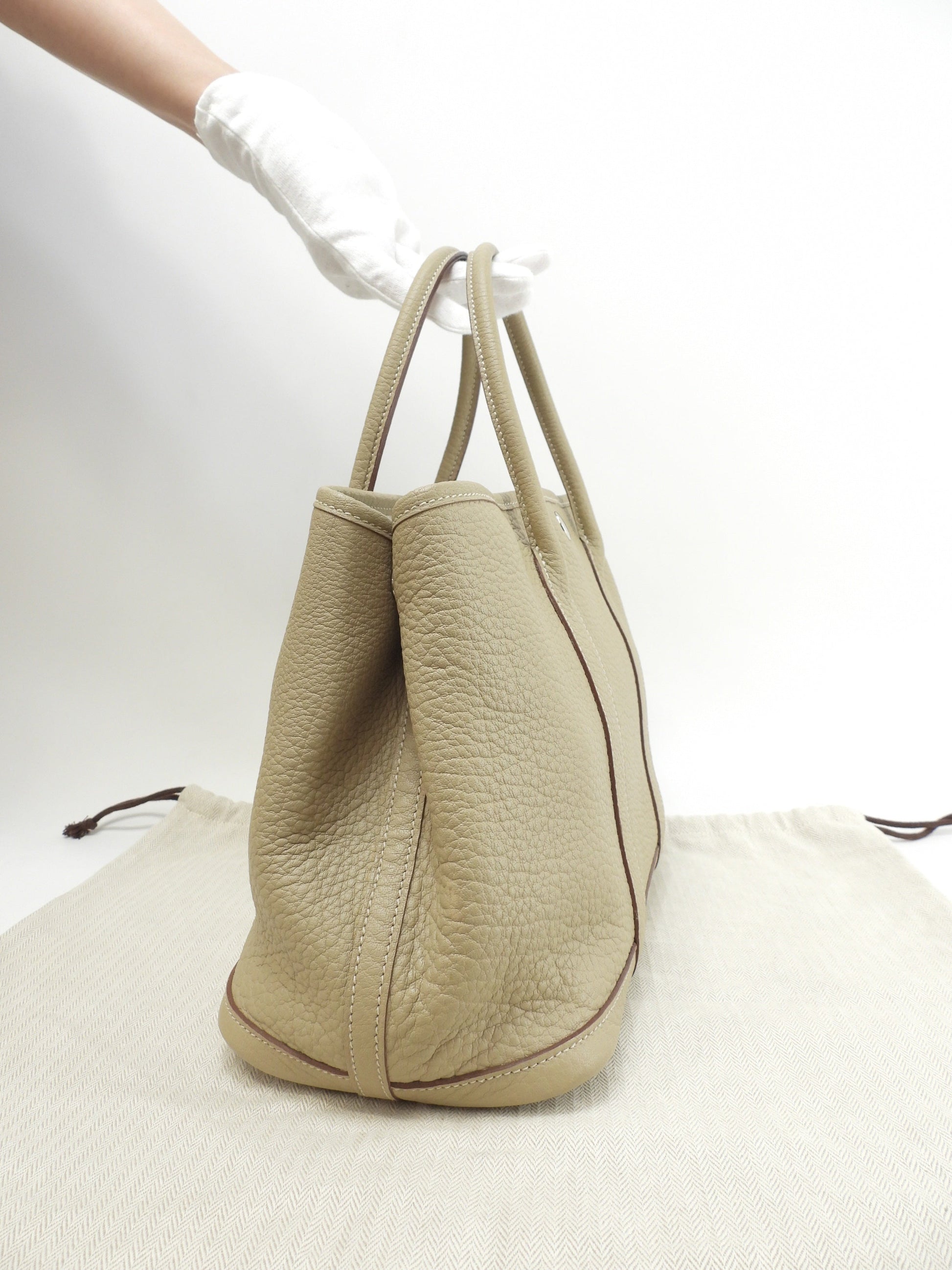 Hermès Garden Party TPM Negonda Parchemin Borsa a mano Shopper Condizioni eccellenti@□L 5