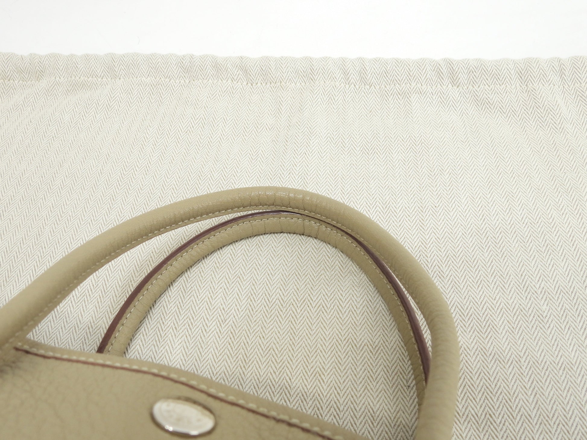 Hermès Garden Party TPM Negonda Parchemin Borsa a mano Shopper Condizioni eccellenti@□L 5