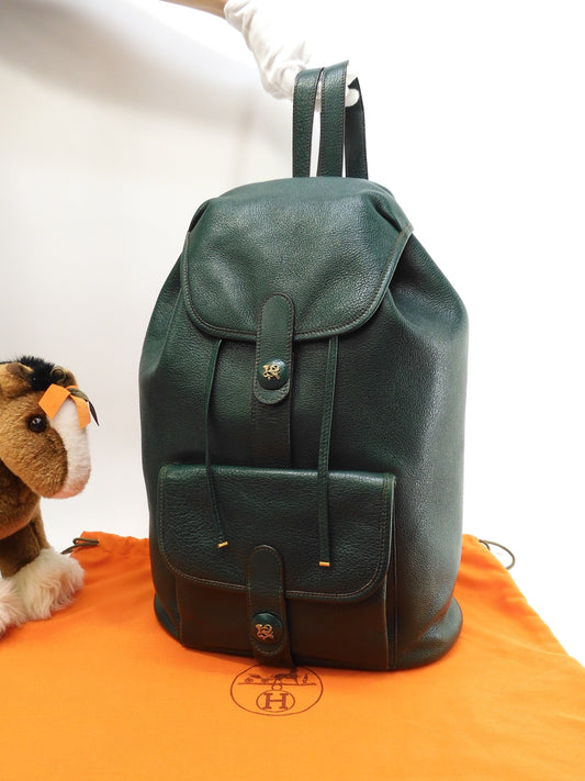 Hermès Zaino Baden Buffleskipper Verde Vintage Zaino@〇X