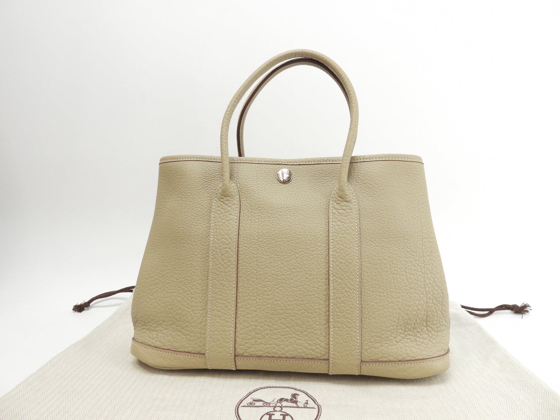 Hermès Garden Party TPM Negonda Parchemin Borsa a mano Shopper Condizioni eccellenti@□L 5