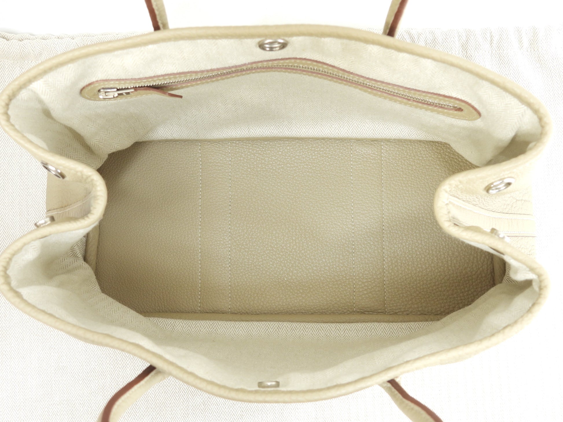 Hermès Garden Party TPM Negonda Parchemin Borsa a mano Shopper Condizioni eccellenti@□L 5