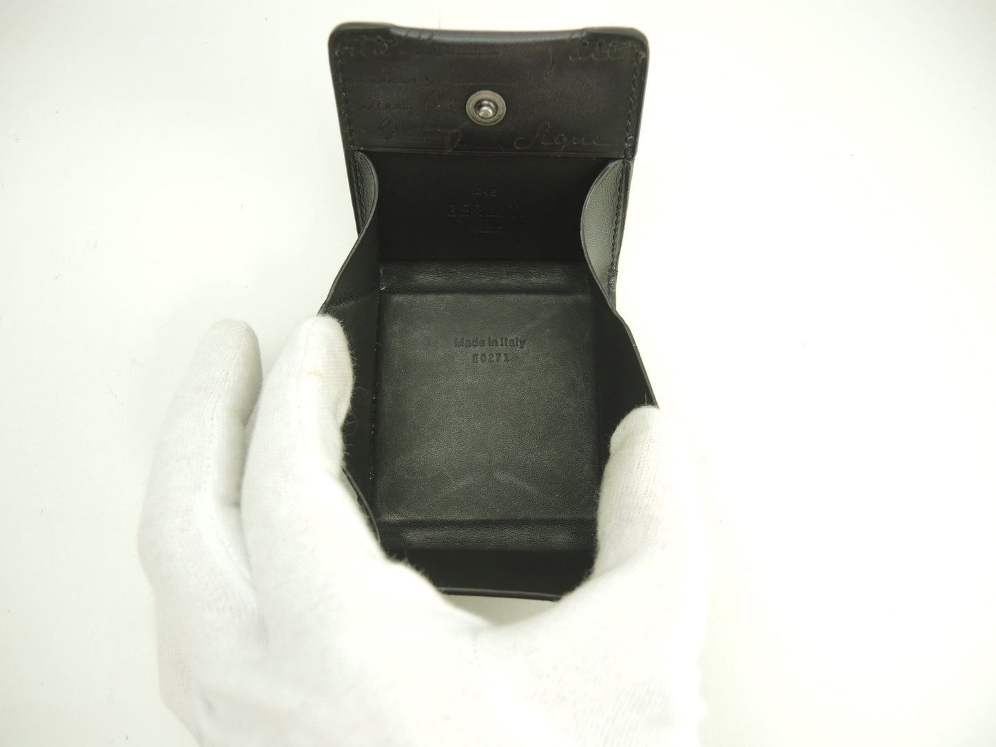 Berluti Portamonete Origin Pelle Calligraphy Nera @E0271 2