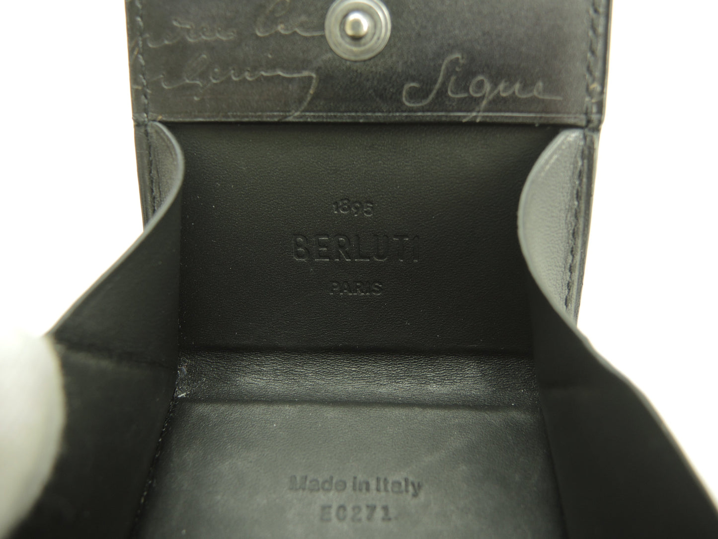 Berluti Portamonete Origin Pelle Calligraphy Nera @E0271 2