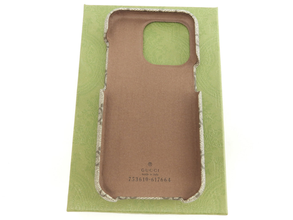 グッチ iPhone14Proケース GGオールド PVC灰 携帯電話 カバー 753610 新品@ 12