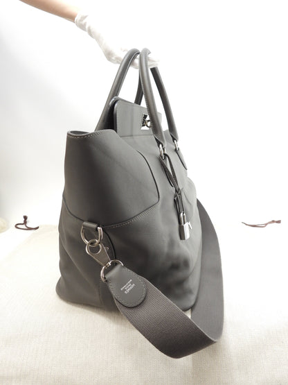 Hermès Toolbox 33 Pelle Swift Graphite Borsa Tote da uomo con tracolla @T