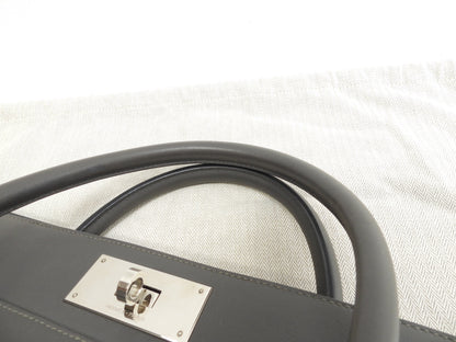 Hermès Toolbox 33 Pelle Swift Graphite Borsa Tote da uomo con tracolla @T