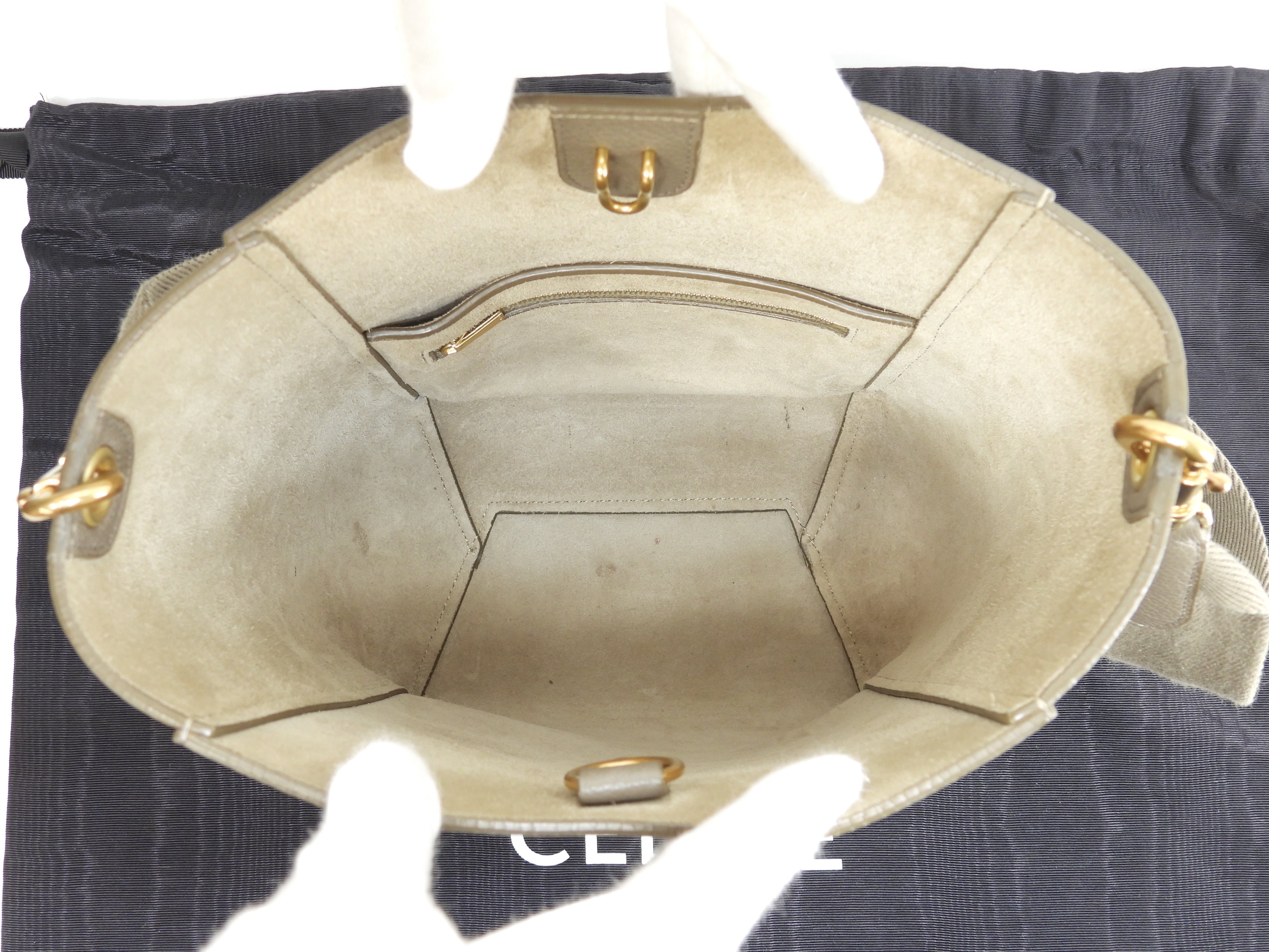 Celine Sangle Bucket Small in pelle color talpa Borsa a spalla@W-AN-2201