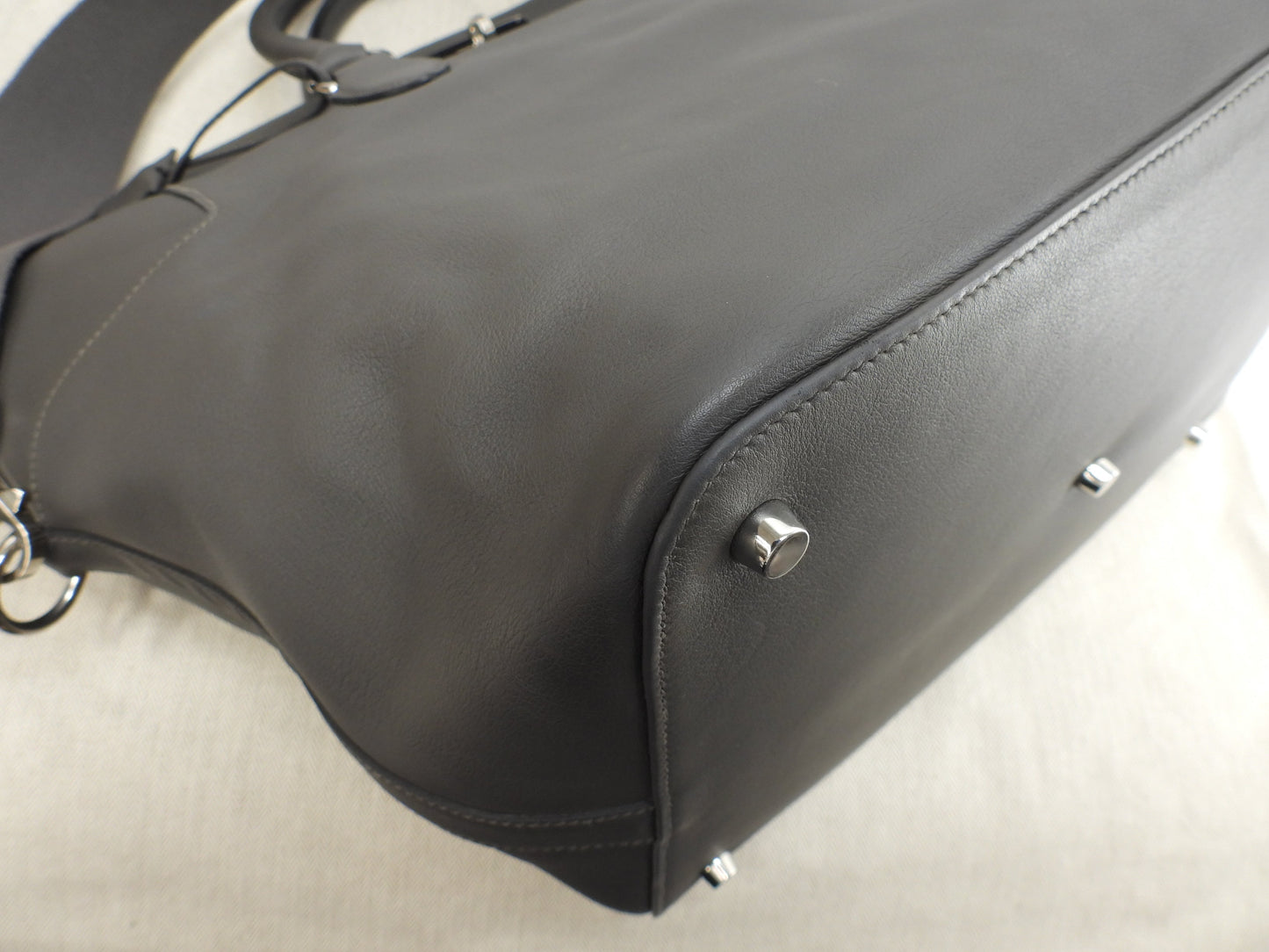 Hermès Toolbox 33 Pelle Swift Graphite Borsa Tote da uomo con tracolla @T