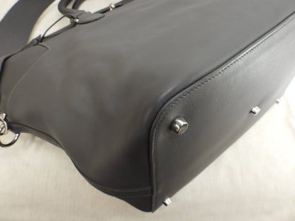 Hermès Toolbox 33 Pelle Swift Graphite Borsa Tote da uomo con tracolla @T