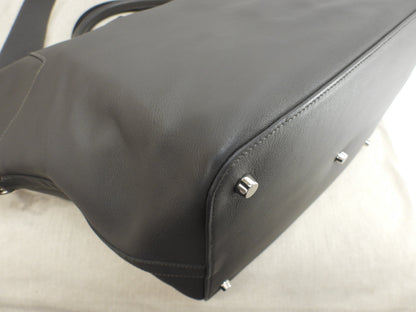 Hermès Toolbox 33 Pelle Swift Graphite Borsa Tote da uomo con tracolla @T