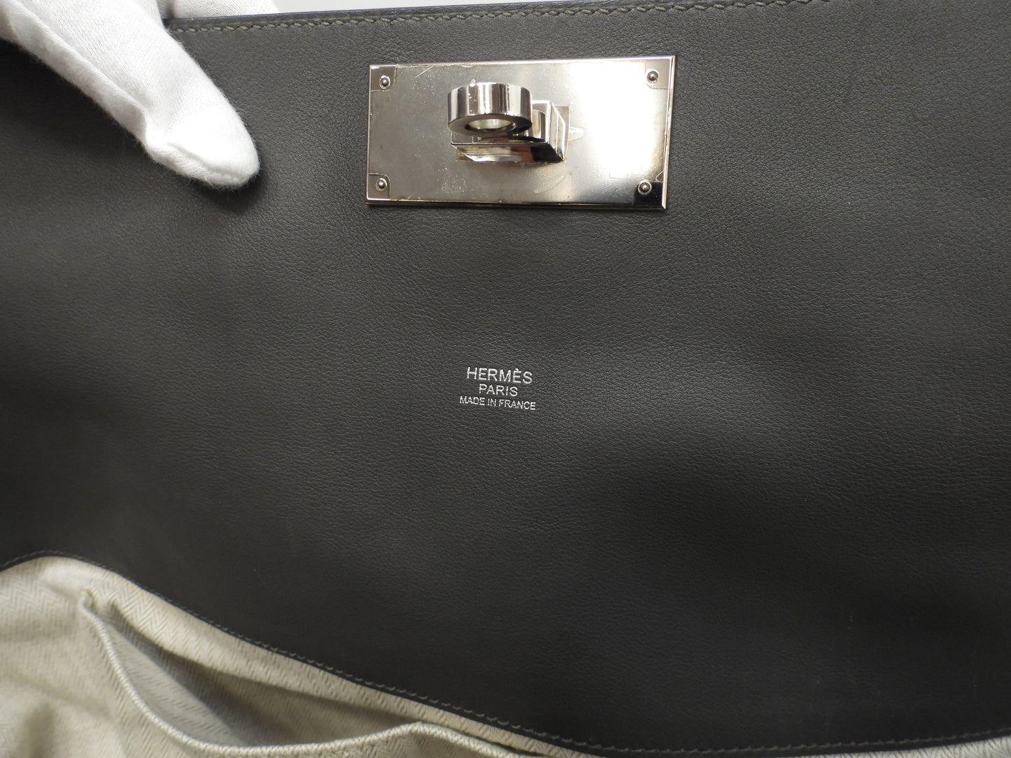 Hermès Toolbox 33 Pelle Swift Graphite Borsa Tote da uomo con tracolla @T