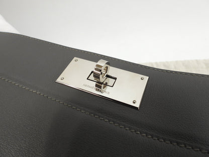 Hermès Toolbox 33 Pelle Swift Graphite Borsa Tote da uomo con tracolla @T