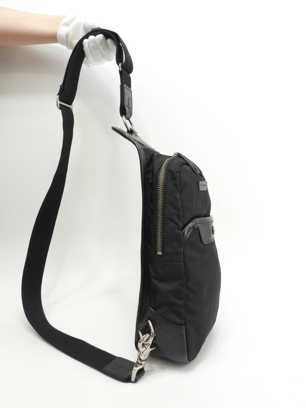 Daniel & Bob borsa a tracolla in nylon e pelle nera, marsupio, borsa a tracolla @ 2
