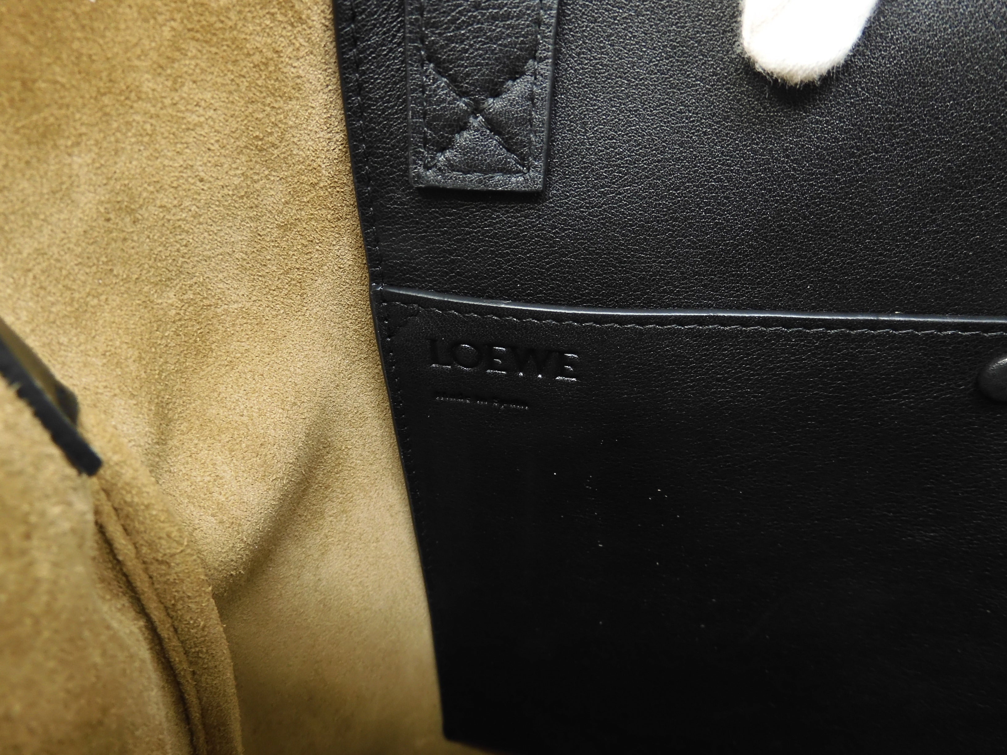 Loewe Borsa Tote Dragon in pelle nera Borsa a tracolla da uomo Come nuova@261941