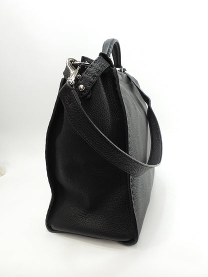 Fendi Peekaboo grande in pelle Selleria nera da uomo, borsa a mano, borsa da lavoro, condizioni eccellenti@ 20