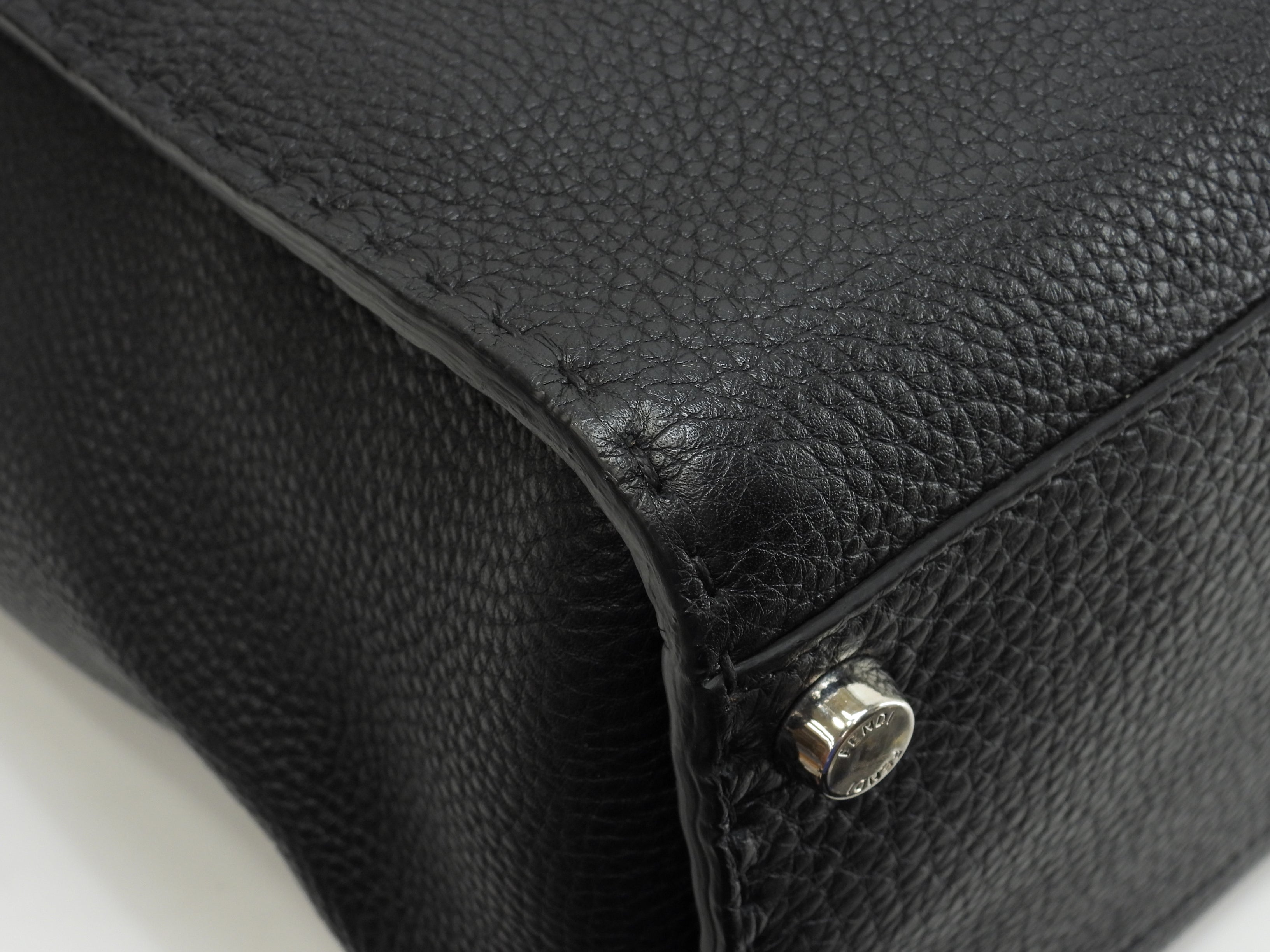 Fendi Peekaboo grande in pelle Selleria nera da uomo, borsa a mano, borsa da lavoro, condizioni eccellenti@ 20