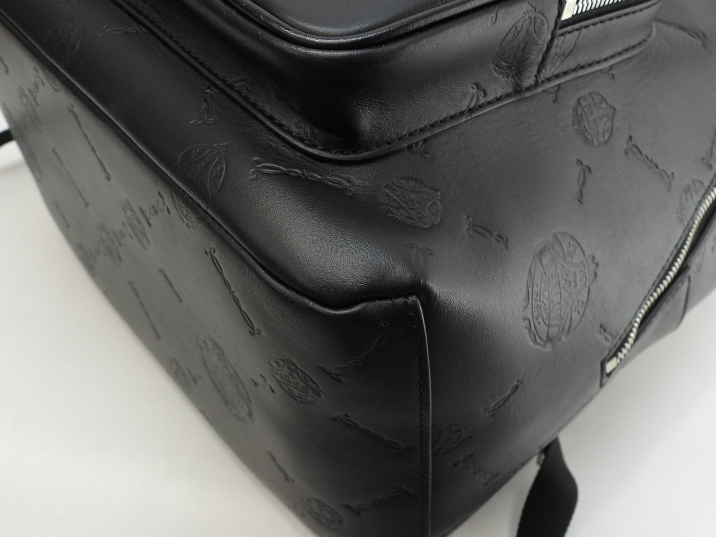 Berluti Zaino Time-Off in pelle nera Chevron, ottimo stato@G0261