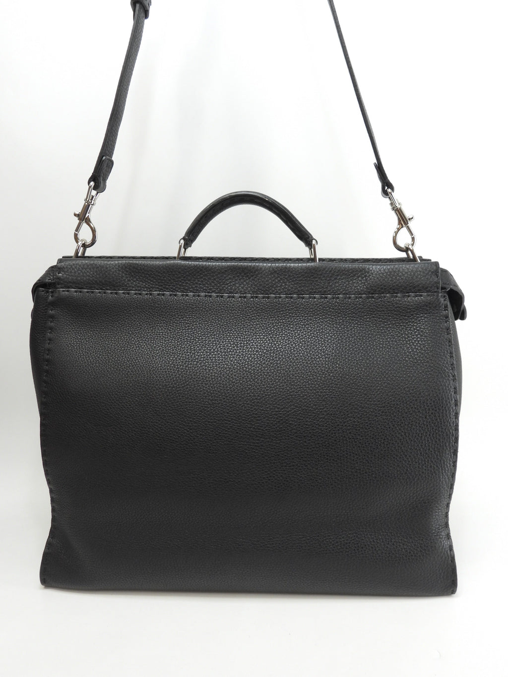 Fendi Peekaboo grande in pelle Selleria nera da uomo, borsa a mano, borsa da lavoro, condizioni eccellenti@ 20