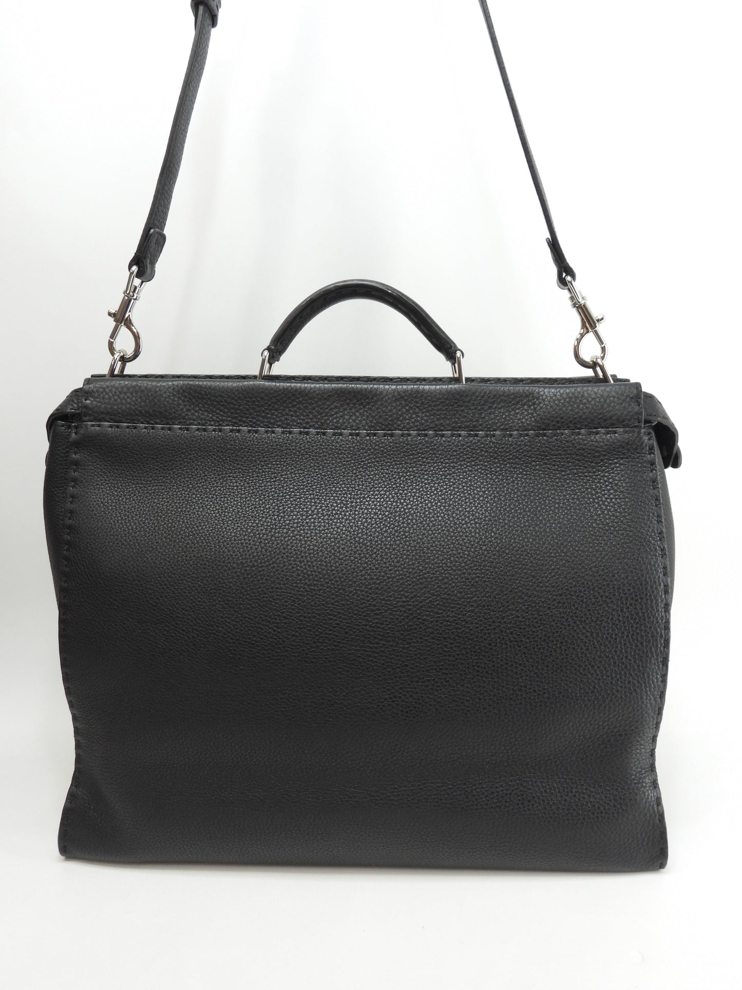 Fendi Peekaboo grande in pelle Selleria nera da uomo, borsa a mano, borsa da lavoro, condizioni eccellenti@ 20