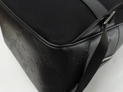 Berluti Zaino Time-Off in pelle nera Chevron, ottimo stato@G0261