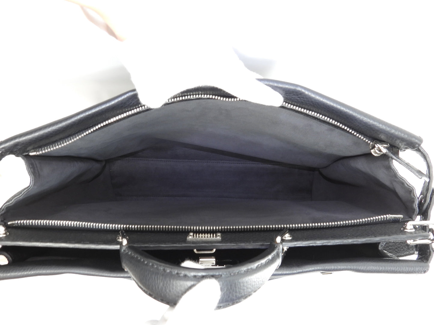 Fendi Peekaboo grande in pelle Selleria nera da uomo, borsa a mano, borsa da lavoro, condizioni eccellenti@ 20