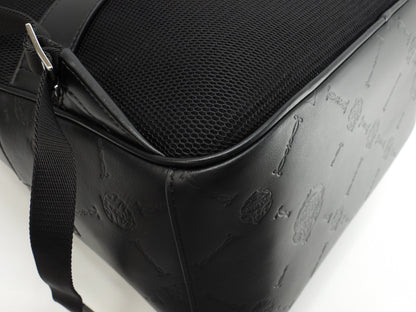 Berluti Zaino Time-Off in pelle nera Chevron, ottimo stato@G0261