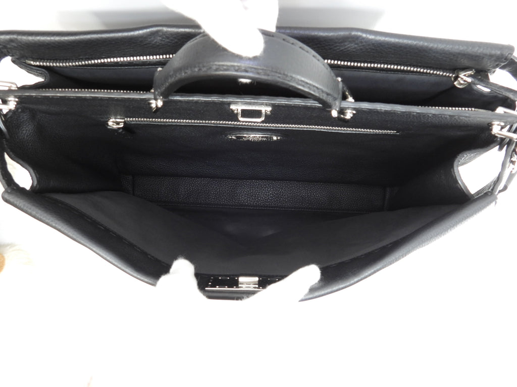 Fendi Peekaboo grande in pelle Selleria nera da uomo, borsa a mano, borsa da lavoro, condizioni eccellenti@ 20