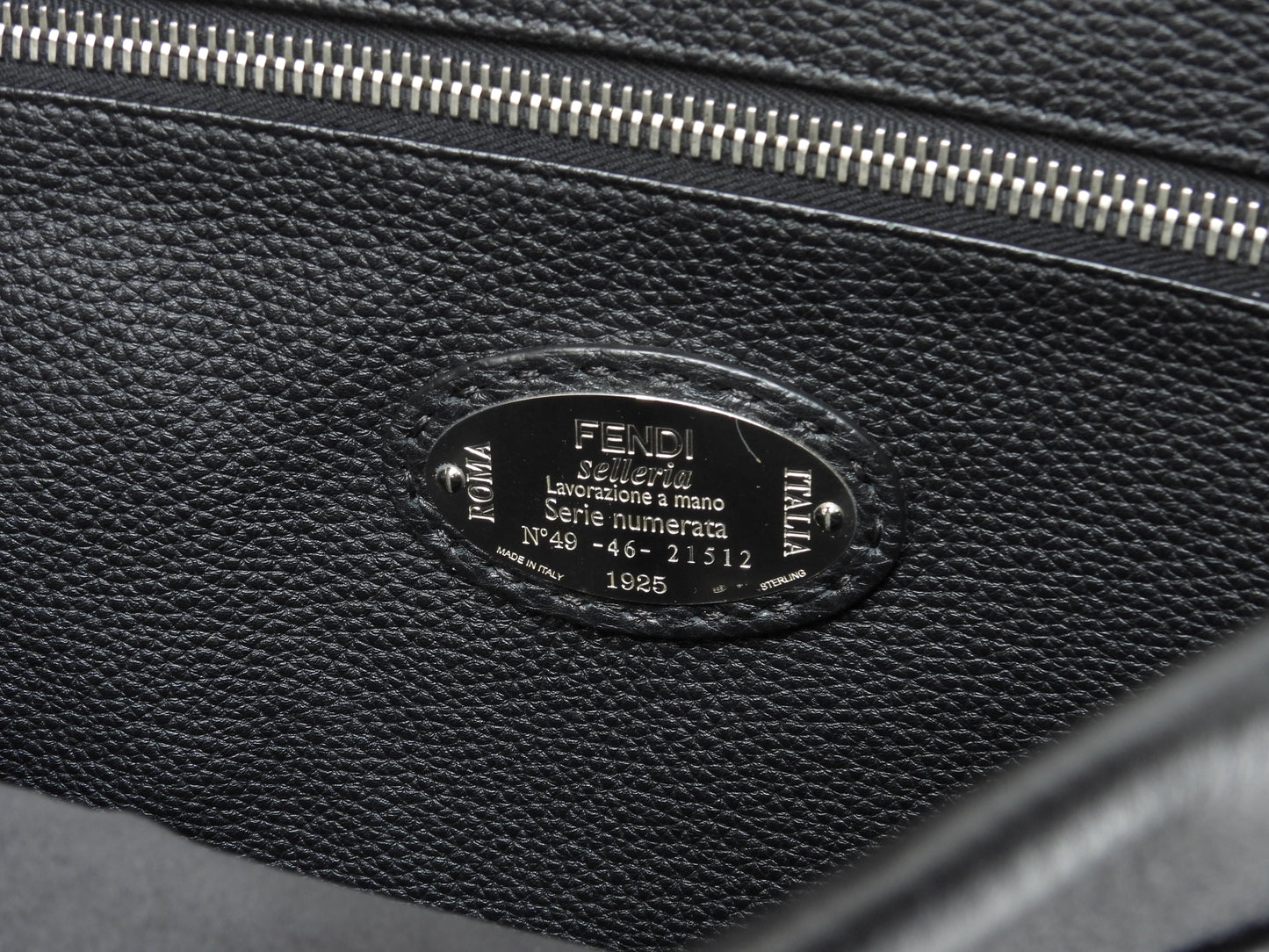 Fendi Peekaboo grande in pelle Selleria nera da uomo, borsa a mano, borsa da lavoro, condizioni eccellenti@ 20