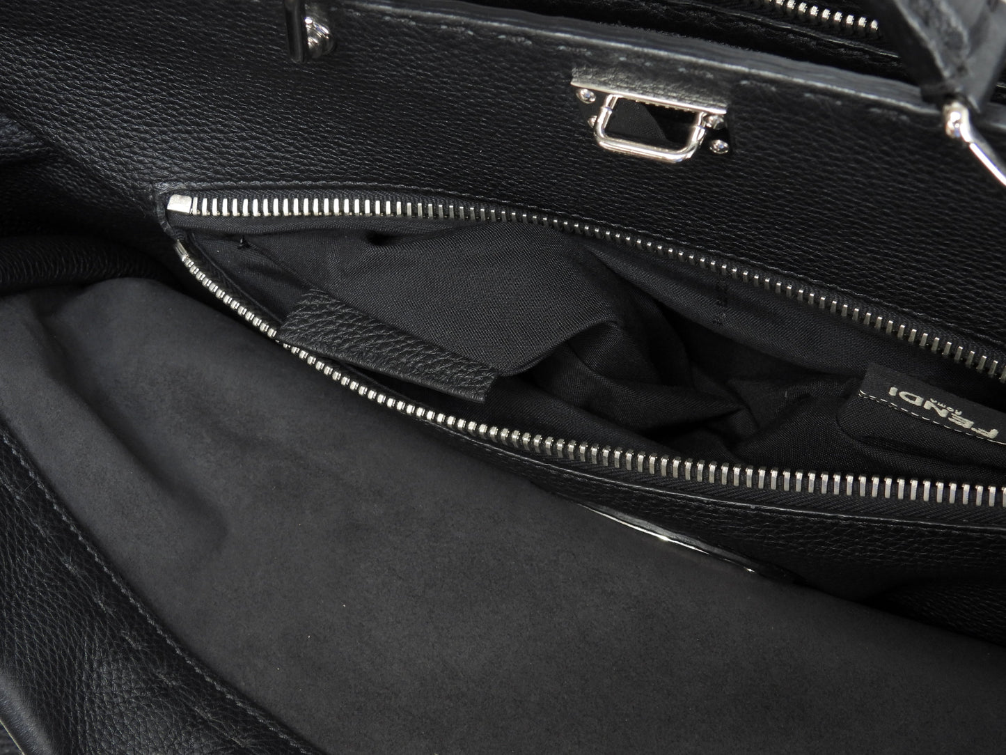Fendi Peekaboo grande in pelle Selleria nera da uomo, borsa a mano, borsa da lavoro, condizioni eccellenti@ 20